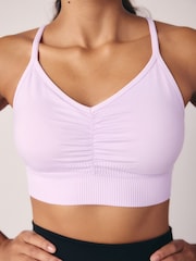 Lilac Purple Seamless Strappy Sports Bra - Image 7 of 11