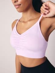 Lilac Purple Seamless Strappy Sports Bra - Image 8 of 11