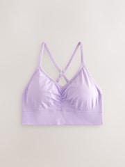 Lilac Purple Seamless Strappy Sports Bra - Image 9 of 11