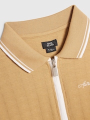 River Island Brown Slim Polo Shirt & Shorts Set - Image 4 of 5