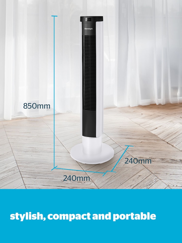 Silentnight White Home Electrics Airmax 3400 Oscillating Tower Fan - Image 8 of 8