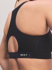 Black Premium Bonded Racerback Extra High Impact Dry Tech Sports Bra - Image 5 of 7