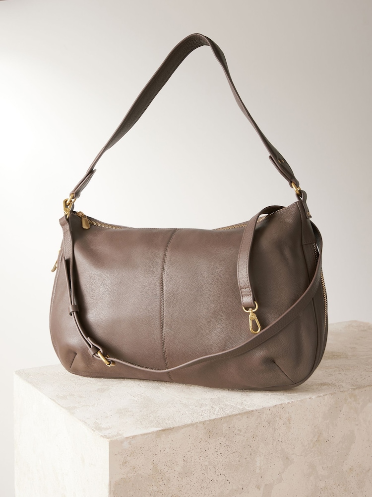 بني فاتح - حقيبة كتف كبيرة من الجلد - صورة 1 من 1