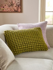 Light Green 40 x 59cm Global Bobble 100% Cotton Cushion - Image 1 of 5