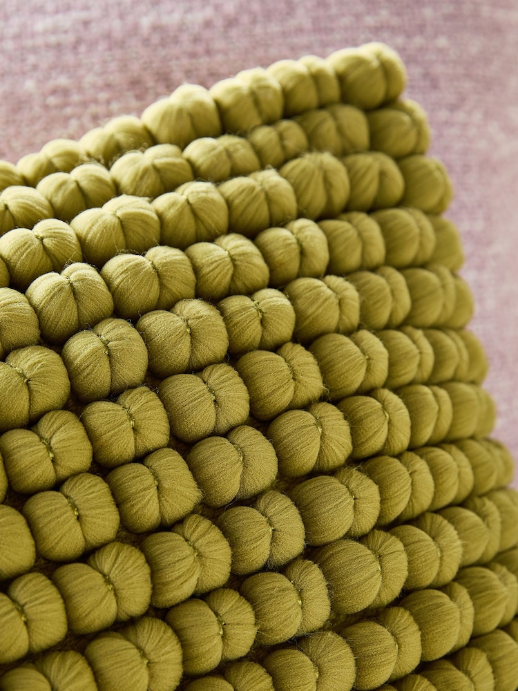 Light Green 40 x 59cm Global Bobble 100% Cotton Cushion - Image 2 of 5