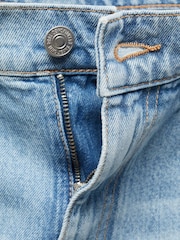 Mango Blue Low Waist 100% Cotton Wide Leg Jeans - Image 7 of 7