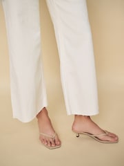 Mango Cream Catherin Culotte High Waist Jeans - Image 6 of 7