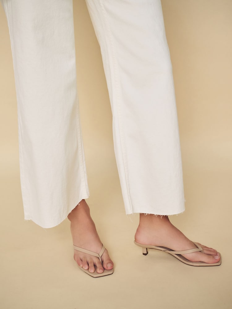 Mango Cream Catherin Culotte High Waist Jeans - Image 6 of 7