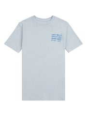 Jack Wills Blue Boys Distort Slub 100% Cotton T-Shirt - Image 1 of 4