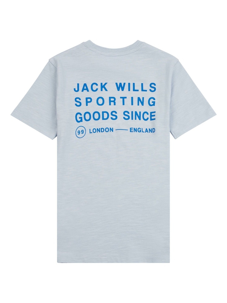 Jack Wills Blue Boys Distort Slub 100% Cotton T-Shirt - Image 2 of 4