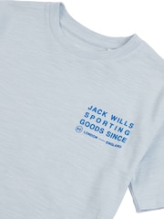 Jack Wills Blue Boys Distort Slub 100% Cotton T-Shirt - Image 3 of 4