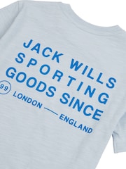 Jack Wills Blue Boys Distort Slub 100% Cotton T-Shirt - Image 4 of 4
