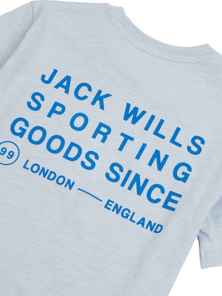 Jack Wills Blue Boys Distort Slub 100% Cotton T-Shirt - Image 4 of 4