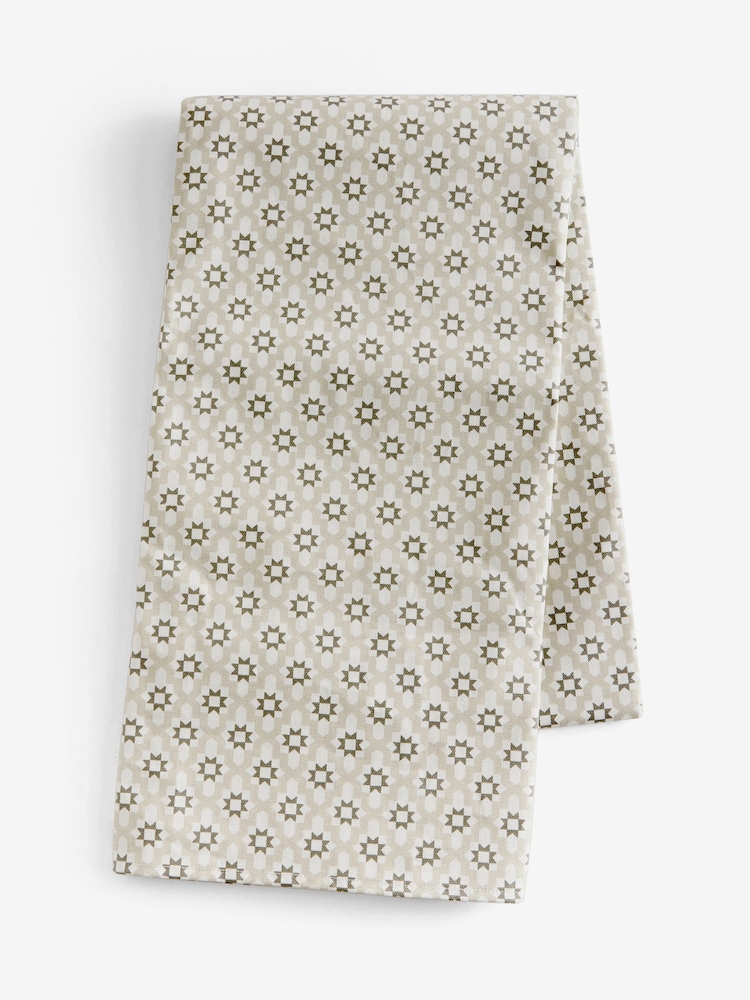 Natural Micro Tile Wipe Clean Tablecloth - Image 3 of 3