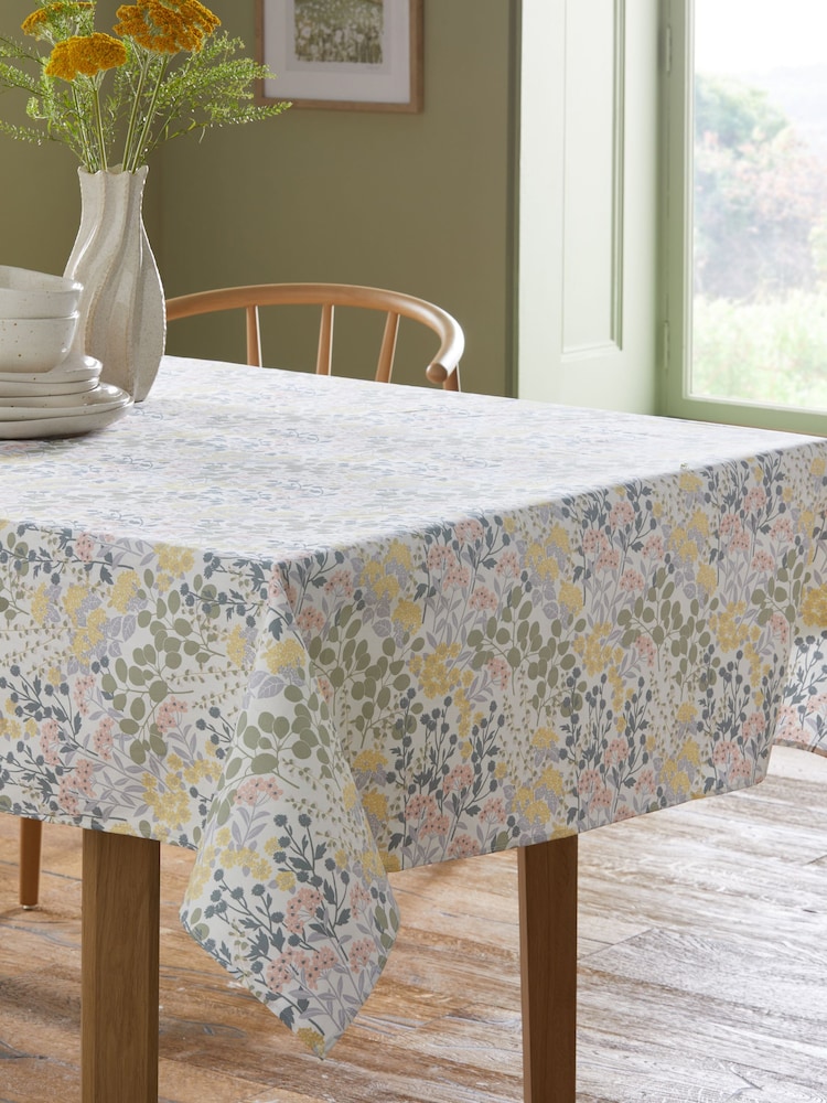 Multi 100% Cotton Esme Floral Wipe Clean Table Cloth - Image 1 of 3