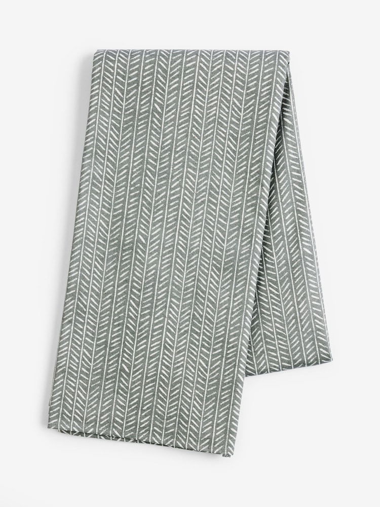 Charcoal Grey Chevron Wipe Clean Tablecloth - Image 3 of 3