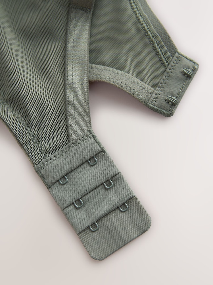 Cream fleuri/vert kaki - DD Soutiens-gorge à col en microfibre sans rembourrage câblé - Image 9 de 9