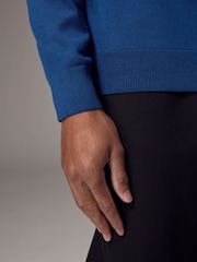 Blue Cobalt Regular Fit Knitted Long Sleeve Polo Shirt - Image 5 of 9