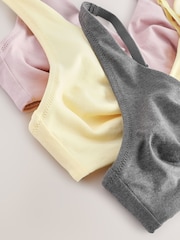 Yellow/Grey Non Pad Non Wire Cotton Blend Ultimate Comfort Bras 3 Pack - Image 11 of 12