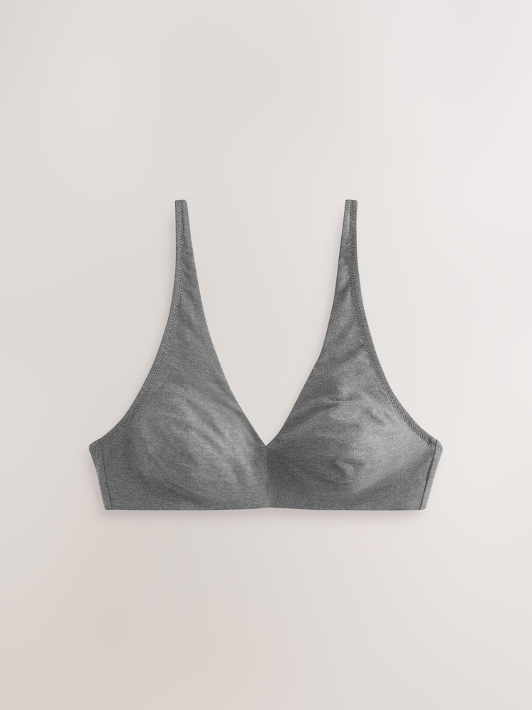 Yellow/Grey Non Pad Non Wire Cotton Blend Ultimate Comfort Bras 3 Pack - Image 8 of 12