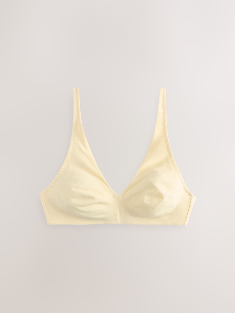 Yellow/Grey Non Pad Non Wire Cotton Blend Ultimate Comfort Bras 3 Pack - Image 9 of 12