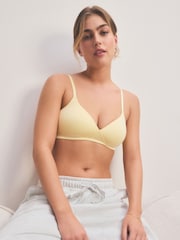 Yellow/Grey Pad Non Wire Cotton Blend Ultimate Comfort Bras 3 Pack - Image 2 of 12
