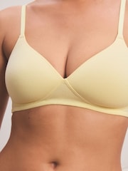 Yellow/Grey Pad Non Wire Cotton Blend Ultimate Comfort Bras 3 Pack - Image 5 of 12