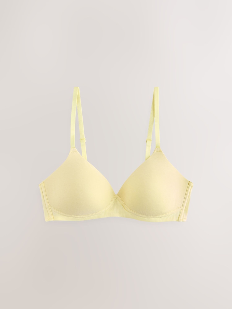 Yellow/Grey Pad Non Wire Cotton Blend Ultimate Comfort Bras 3 Pack - Image 9 of 12