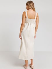 Simply Be Natural Midaxi Pocket Detail 100% Cotton Apron Dress - Image 2 of 4