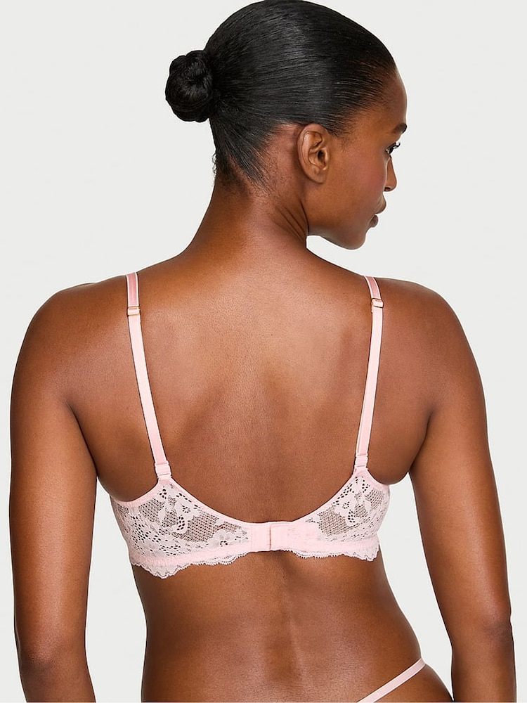 Victoria's Secret Angel Pink Unlined Balcony Lace Bra - Image 2 of 2 Victoria's Secret Angel Pink Unlined Balcony Lace Bra - Image 2 of 2