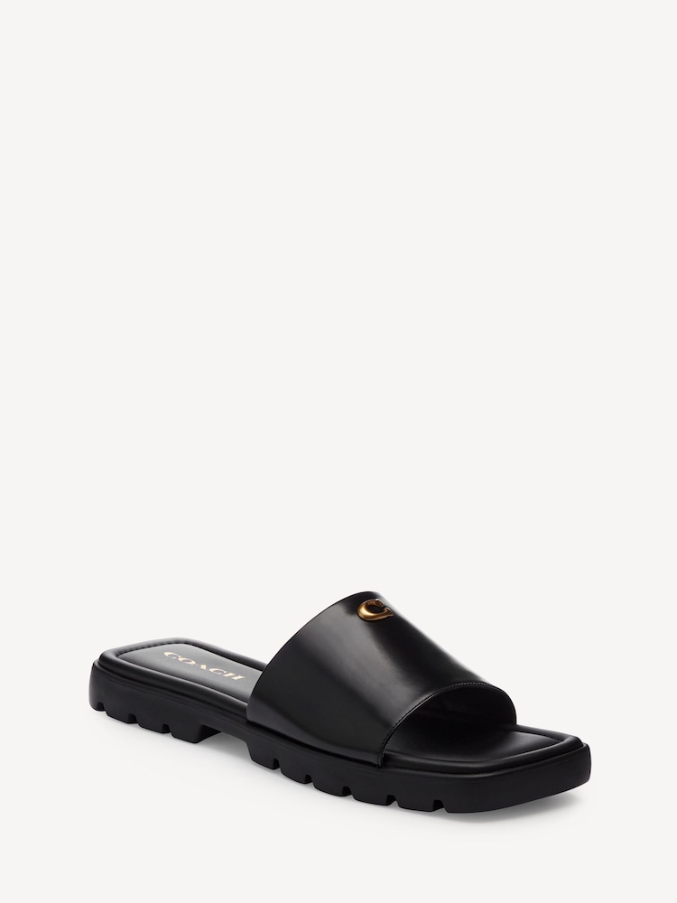 COACH Black Florence Leather Sandals - Image 2 of 7