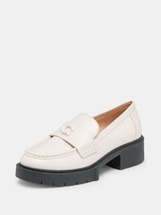 COACH White Leah Suede Leather Loafers - Image 3 of 7
