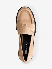 COACH Brown Leah Suede Leather Loafers - Image 3 of 6