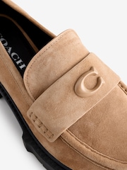 COACH Brown Leah Suede Leather Loafers - Image 4 of 6