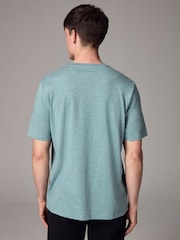 Sage Green Marl Regular Fit Essential Crew Neck Cotton T-Shirt - Image 3 of 7