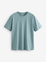Sage Green Marl Regular Fit Essential Crew Neck Cotton T-Shirt - Image 5 of 7