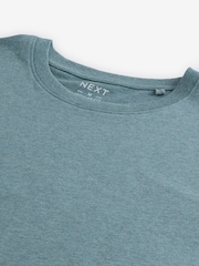 Sage Green Marl Regular Fit Essential Crew Neck Cotton T-Shirt - Image 6 of 7