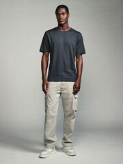 Blue Smokey Regular Fit Essential Crew Neck Cotton T-Shirt - Image 2 of 7