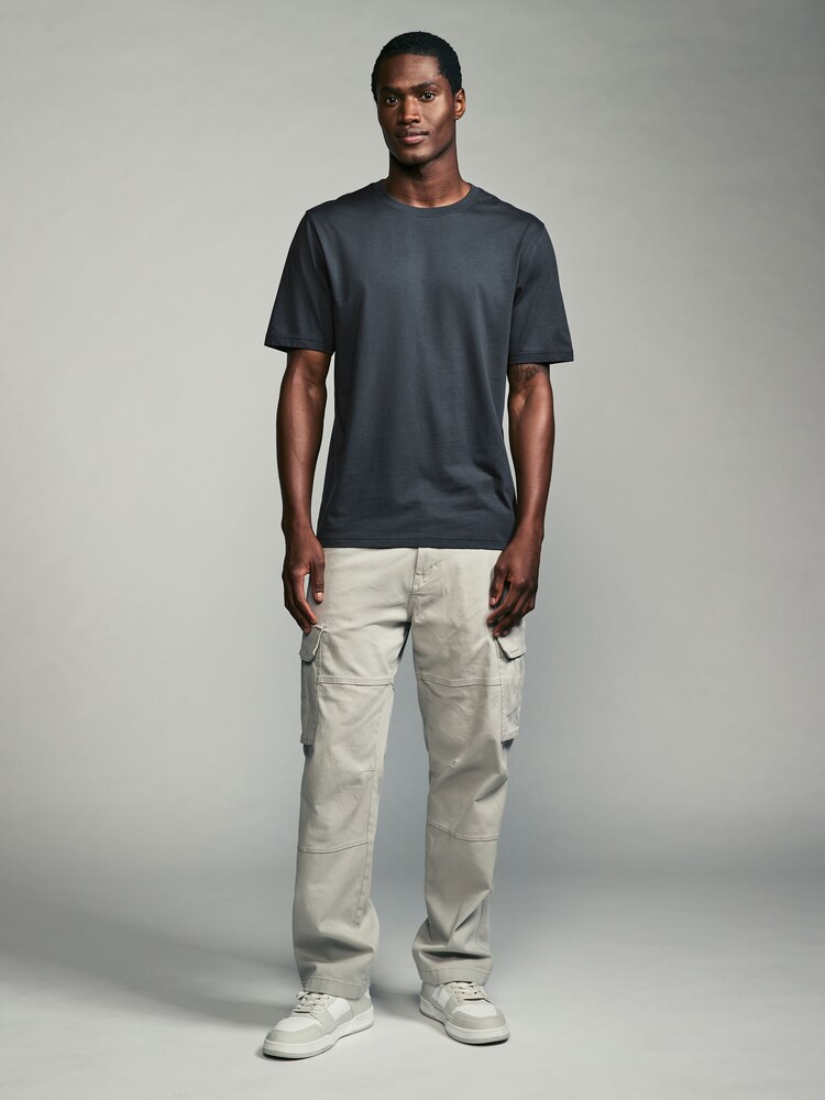 Blue Smokey Regular Fit Essential Crew Neck Cotton T-Shirt - Image 2 of 7