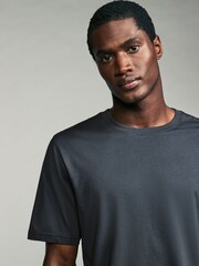Blue Smokey Regular Fit Essential Crew Neck Cotton T-Shirt - Image 4 of 7