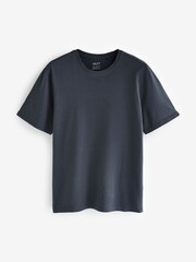 Blue Smokey Regular Fit Essential Crew Neck Cotton T-Shirt - Image 5 of 7