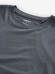 Grey Slate Regular Fit Essential Crew Neck Cotton T-Shirt - Image 6 of 7
