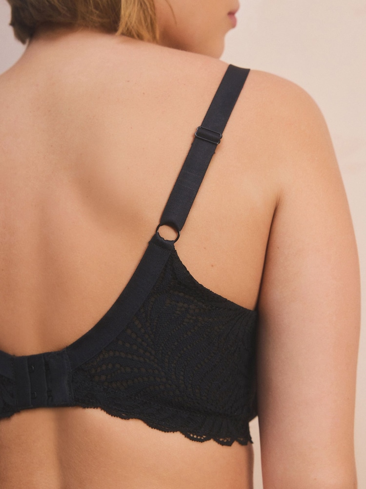 Noir - Soutien-gorge en dentelle non rembourré à bonnets classiques DD+ - Image 6 of 9