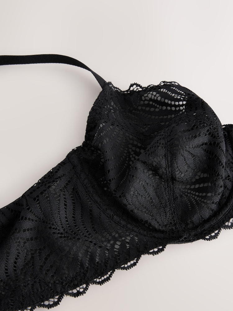 Noir - Soutien-gorge en dentelle non rembourré à bonnets classiques DD+ - Image 8 of 9