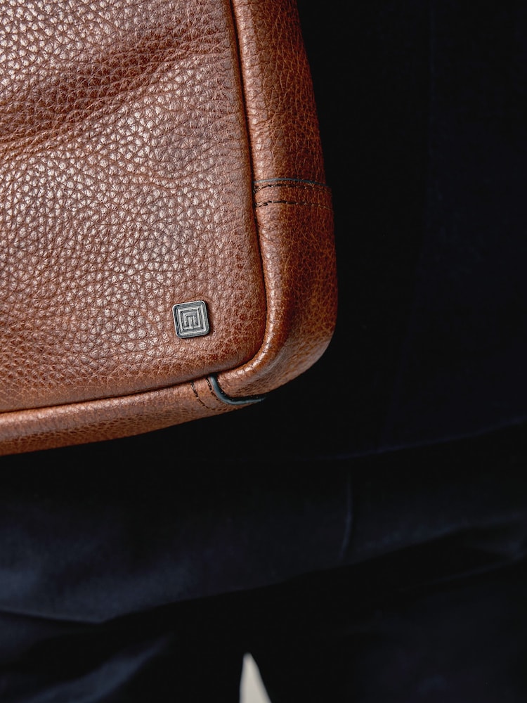 Brown Leather Cross-Body Bag - Image 2 of 7