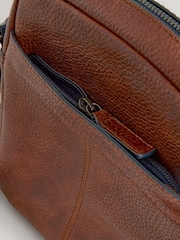 Brown Leather Cross-Body Bag - Image 5 of 7