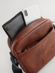 Brown Leather Cross-Body Bag - Image 7 of 7