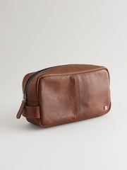 Brown Leather Washbag - Image 1 of 5