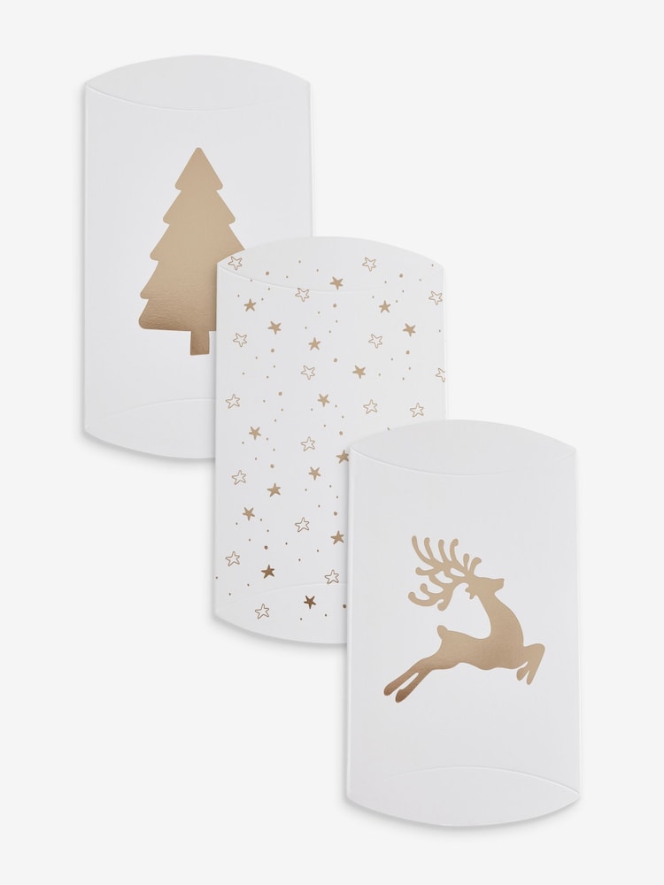 White/Gold Christmas Gift Bag Pillow Pack - Image 1 of 6 White/Gold Christmas Gift Bag Pillow Pack - Image 1 of 6