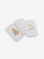 White/Gold Christmas Gift Bag Pillow Pack - Image 3 of 6